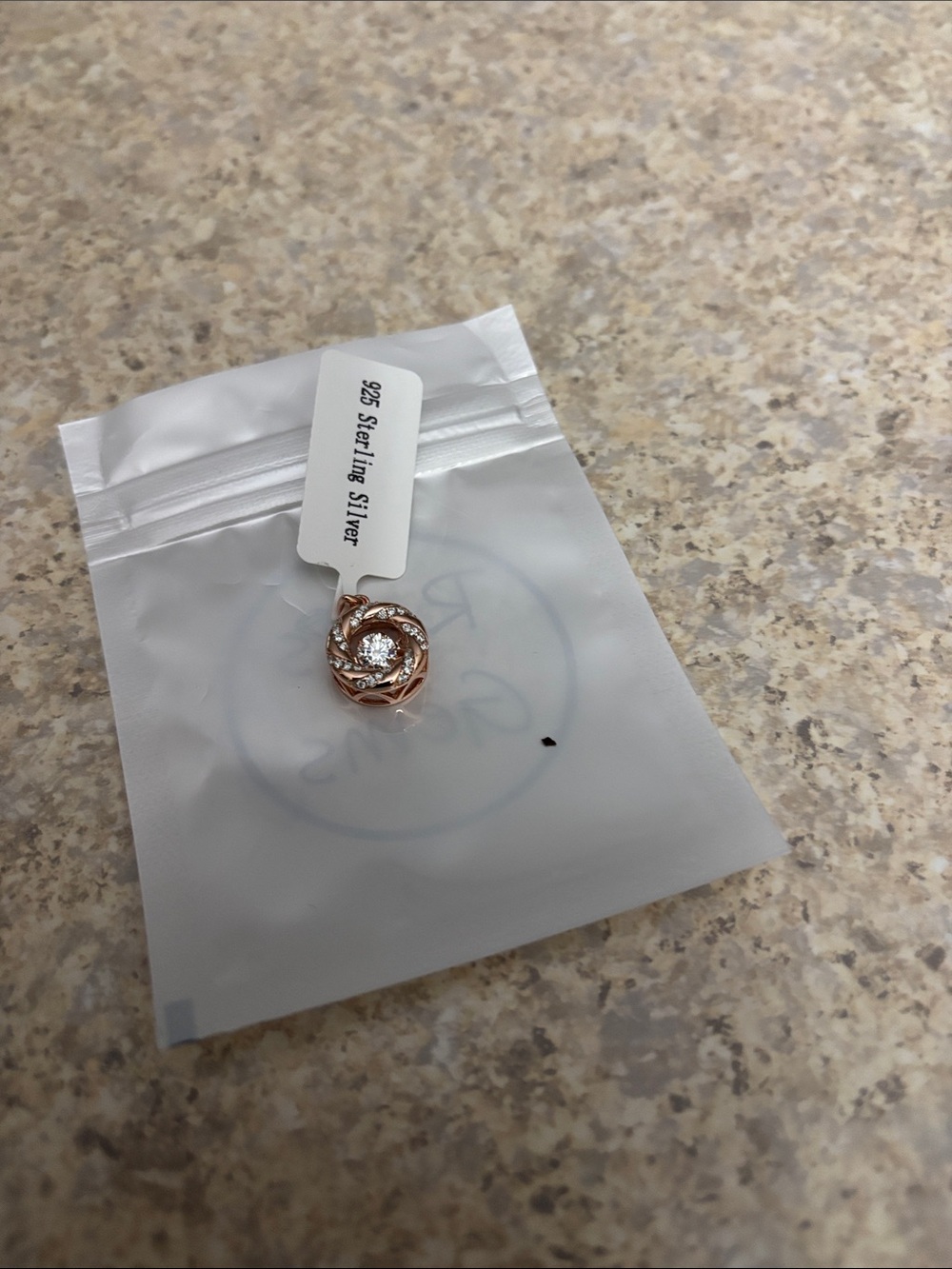 Rose Gold Moissanite Floral Pendant chain not included. Tag still included.